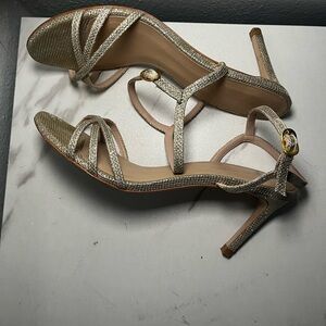 Stuart Weitzman Gold Strappy Heels